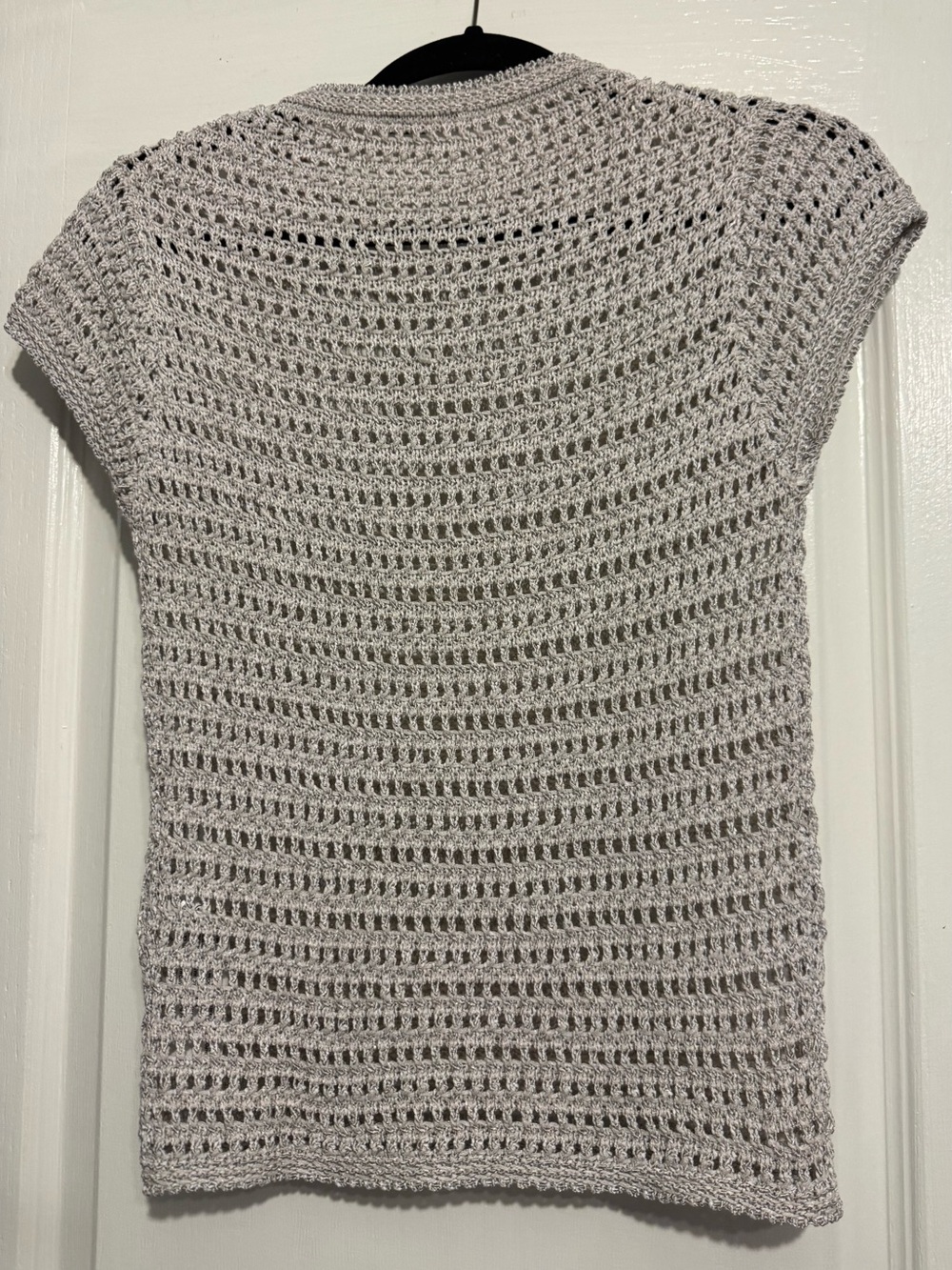 Designer MASSIMO DUTTI Gray Knit Short Sleeve Sweater - Picture 4 of 4